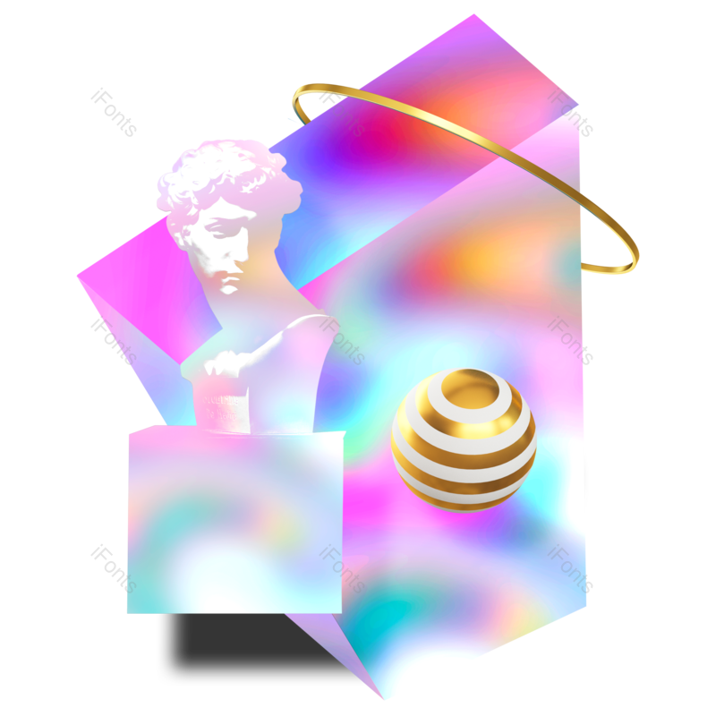 潮流图片,创意装饰元素,金属PNG,炫彩免抠素材
